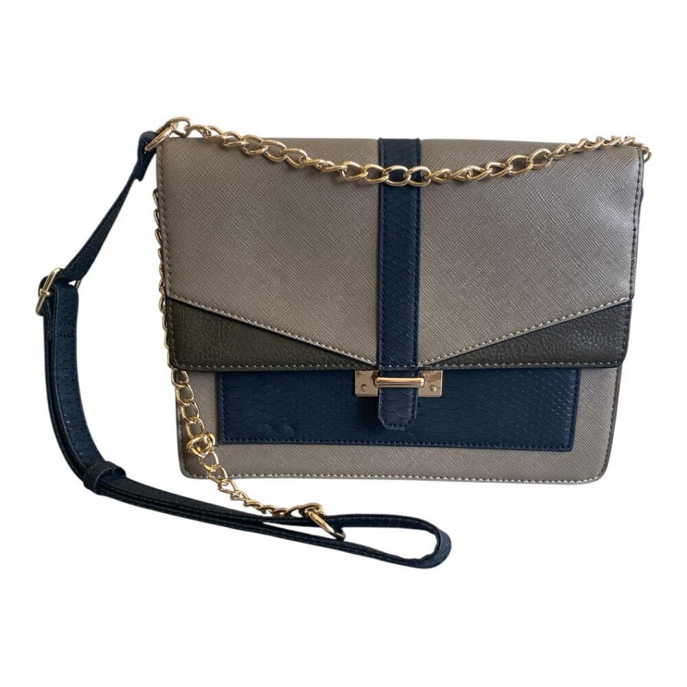 Call It Spring Sage Green Black Structured Shoulder Bag​​​
